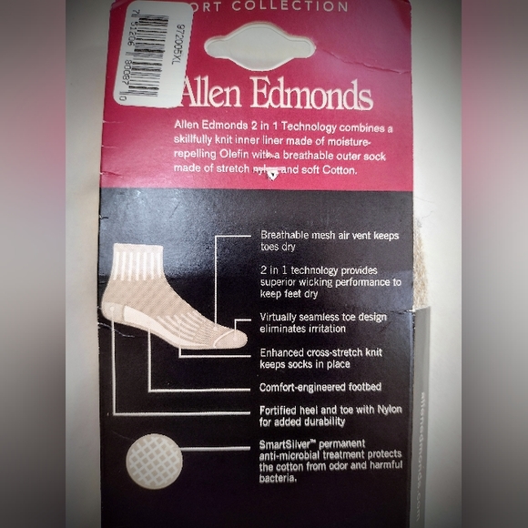 Brand New Men's Allen Edmonds Dress Socks, Size XL (Shoe Size 12-15) - Picture 6 of 7